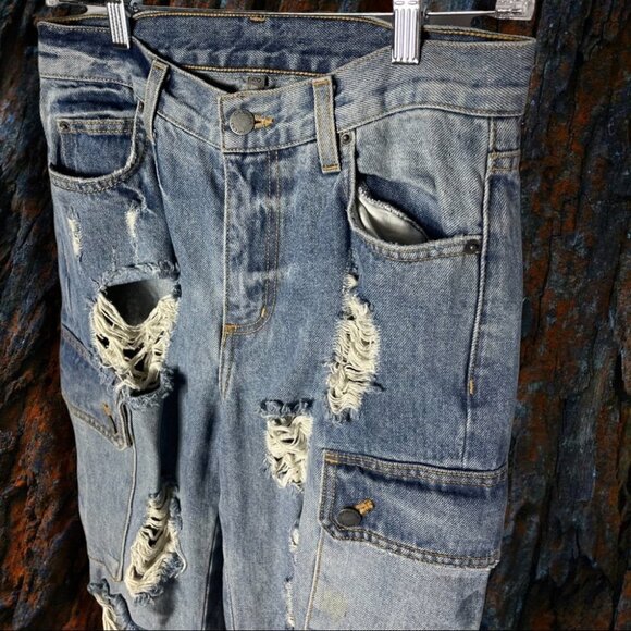 CARMAR High Rise Cargo Jeans Size 26 - Picture 6 of 16